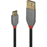 LINDY USB-kabel USB 2.0 USB-C stekker, USB-A bus 0.15 m Zwart 36897