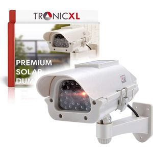 TronicXL 4 Stuks Premium Solar Dummy - bewakingscamera CCTV met knipperende led I professionele CCD replica camera voor binnen en buiten – beveiligingscamera voor bewaking - outdoor - met zonnepaneel