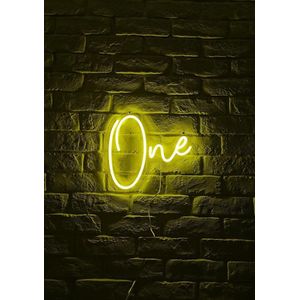 OHNO Neon Verlichting One - Neon Lamp - Wandlamp - Decoratie - Led - Verlichting - Lamp - Nachtlampje - Mancave Decoratie - Neon Party - Kamer decoratie aesthetic - Wandecoratie woonkamer - Wandlamp binnen - Lampen - Neon - Led Verlichting - Oranje