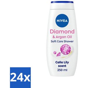 Nivea - Diamond Touch Douchegel - Sensuele Leliegeur - 250 ml - Voordeelverpakking - 24 stuks