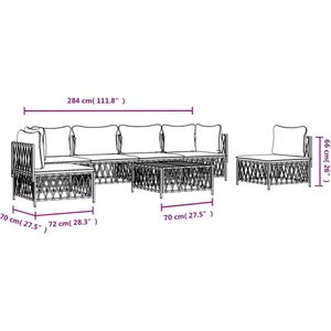 vidaXL-7-delige-Loungeset-met-kussens-staal-antracietkleurig