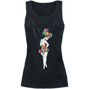 Peter Pan Tinker Bell - Flower Dames Tanktop - zwart - S