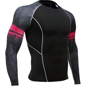 WoYoW® - Mannen Fleece Ski Thermisch T-shirt - Compressie - Winter Warm Kompres Lange Mouwen Top - Warmte - XXL - Wijn