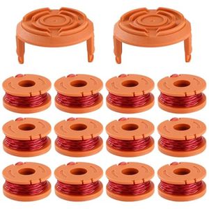 12 stuks grastrimmer spoelen en 2 trimmerspoelafdekkingen | Duurzame reservespoelen voor grastrimmers