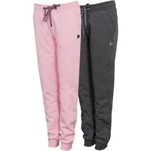 2-Pack Donnay - Joggingbroek met elastiek (Carolyn) - Sportbroek - Dames - Pink/Charcoal-marl (920) - maat L