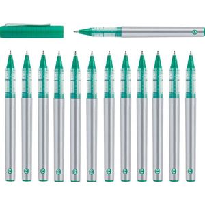 12 stuks roller pen schrijfdikte 0,5 mm. Kleur Groen. Fine liner