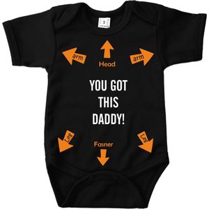 You got this daddy! - Maat 68 - Romper zwart