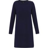 DreiMaster - Classic - Gebreide Jurk - Navy - Recht Model - Lange Mouw