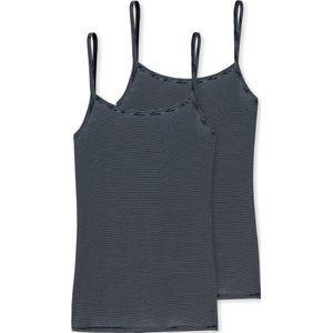SCHIESSER Modal Essentials singlet (2-pack) - dames hemd met spaghettibandjes nachtblauw - Maat: 48