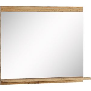Badplaats Badkamerspiegel Montreal 60 x 12 x 50 cm - Eiken - Spiegel met Houten Frame en Planchet