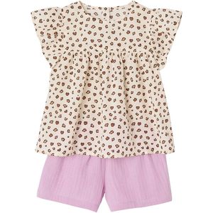 Vertbaudet - Set Blouse met Bloemen en Short - Meisjes