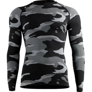 Heren thermoshirt met lange mouwen - Camouflage Zwart