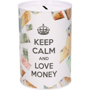 Concorde spaarpot blik euro biljetten - keep calm - 10 x 15 cm