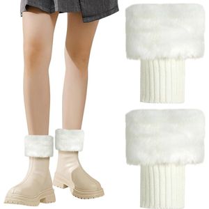 Titel: Modieuze Overknee-Sokken Wit voor Dames en Meisjes - Maat M .