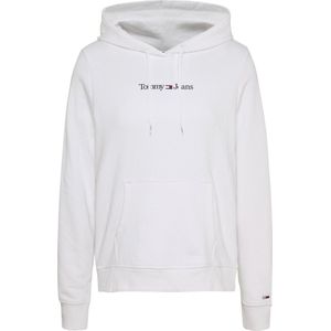 Tommy Jeans - Dames Hoodies Reg Serif Linear Hoodie - Wit - Maat S