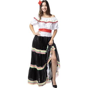 Funidelia | Mexicaans Kostuum voor vrouwen  Mexico & Mariachi´s, Mexicaanse schedel, Halloween, Day of the Dead - Kostuum voor Volwassenen Accessoire verkleedkleding en rekwisieten voor Halloween, carnaval & feesten - Maat L - XL - Zwart