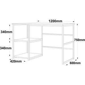 Emob - Bureau - 120 cm - Wit