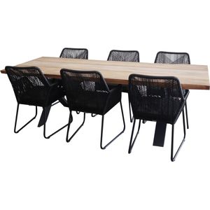 7-delige tuinset | 6 Mona tuinstoelen BL | Pohon tuintafel