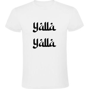 Yalla yalla Heren T-shirt | Marokko | Marokkaans | Arabisch | schiet op | straattaal | kom op | Wit