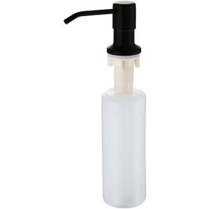 Flush-Mounted Sink Soap Dispenser, Stainless Steel Pump Head Dispenser, 300cc Liquid Detergent Dispenser for Kitchen, Bathroom, Dishwasher, Black