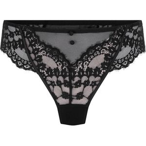 Hunkemöller Dames Lingerie String Daisy - Zwart - maat XS