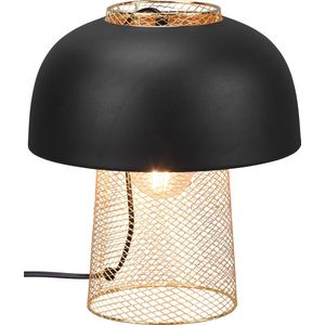 LED Tafellamp - Tafelverlichting - Torna Palmo - E27 Fitting - Rond - Mat Zwart - Aluminium
