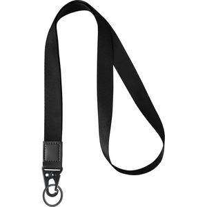 Neck Strap Badge Lanyards - Zwart Lederen Lanyard met Olecranon Gesp