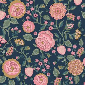 Cath Kidston Vliesbehang Strawberry Garden Navy