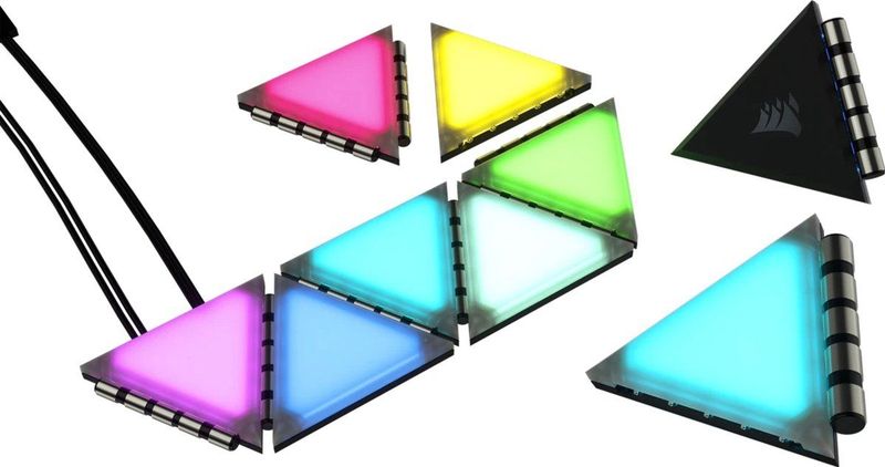 Corsair CL-9011115-WW - LC100 Case Accent Lighting Panels - Minidriehoek - Uitbreidingsset met 9 Tegels