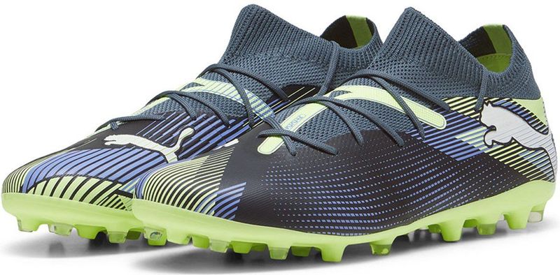 PUMA - Future 7 Match Mg - Voetbalschoenen - Gray Skies - Sprankelende Appel Wit