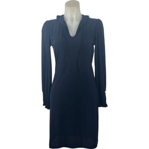 Klassieke damesjurk met lange mouwen - In 5 maten - Navy Blauw, Tijdloos en Elegant