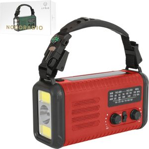 Lyxus® Noodradio Solar Opwindbaar en Batterij - 20.000 mAH Powerbank - Transister - Transistor Radio op Batterijen voor Rampen - Noodpakket voor Thuis en Oorlog - Denk Vooruit met Betrouwbare Noodvoorziening - Draagbare Nood Radio - Noodrantsoen