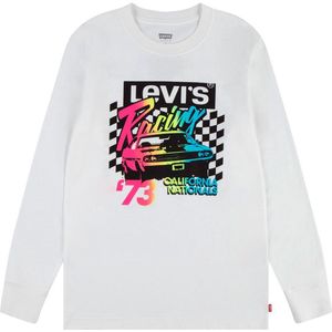 Levi´s ® Kids Racing Box Tab T-shirt Met Lange Mouwen Wit 14 Years Jongens