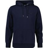 Gant - Hoodie - Evening Blue - Ton-sur-ton Borduursel - Regular Fit - Sweatshirt