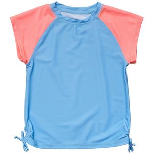 Snapper Rock - UV Rash top voor meisjes - Korte mouw - Cornflower Peach - Blauw/Roze - maat 12 (141-148cm)