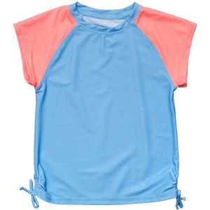 Snapper Rock - UV Rash top voor meisjes - Korte mouw - Cornflower Peach - Blauw/Roze - maat 4 (97-104cm)