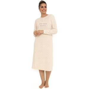 Cocodream - Velours Nachthemd - Creme - Dots - Warm Winter Nachtjapon