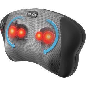 Multifunctioneel Shiatsu Massagekussen met Warmtefunctie voor Rug, Schouders, Lage Rug en Benen - Draagbaar Massageapparaat