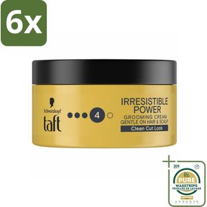 Taft - Irresistible Power 4 - Grooming Cream - Gladde finish - 100 ml - Voordeelverpakking - 6 stuks - Taft - Flexibele hold