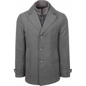 Steppin' Out Caban Coat Wol Grijs - Maat 56 - Heren - Mantels