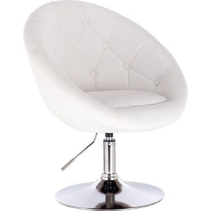 1 Barkruk hoogte verstelbaar Barstoel in Kunstleer, fauteuil draaibaar comfortabel,Wit