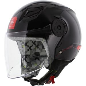 MT kinder helm solid glans zwart YL - Motorhelm / scooterhelm voor kinderen en dames