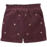 Short - Pruim - Fluweel / Velours - Meisjes - Met Glanzende Borduursels