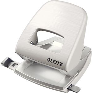 Leitz Style Metalen Kantoor Perforator - Perforeert Tot 30 Vel - Voor Mappen En Ringbanden - Parel Wit - Ideaal Voor Thuiskantoor/Thuiswerkplek