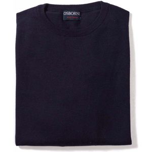 Osborne Knitwear Trui met ronde hals - Katoen - Navy - 2XL