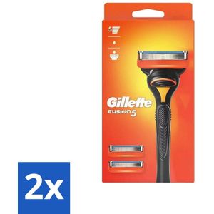 2 x Gillette - Fusion 5 - Scheermesje - Ergonomisch ontwerp - 2 Extra Navulmesjes - Scheerapparaat - Gillette Fusion5 - Scheermesjes - Gladgeschoren - Scheerbeurt
