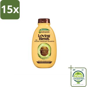 15 x Garnier Loving Blends Avocado Olie en Shea Boter Shampoo 300 ml - Grootverpakking - Haarverzorging - Shampoo - Droog Haar - Pluizig Haar - Avocado Olie