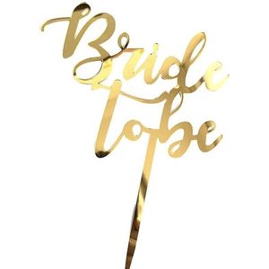 Taart topper Bride to Be goud - acryl - goud - bruid - trouwen - taarttopper - bride to be
