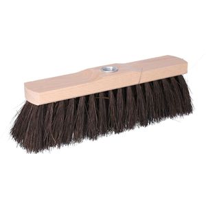 Buemag Buiten bezemkop - hout - schroefdraad - 29 cm - arenga vezels - zwart - straatbezem/buitenbezem
