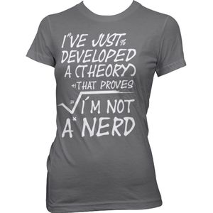 Hybris A Theory I'm Not A Nerd Girly Tee Damen T-Shirt Dark-Grey-S